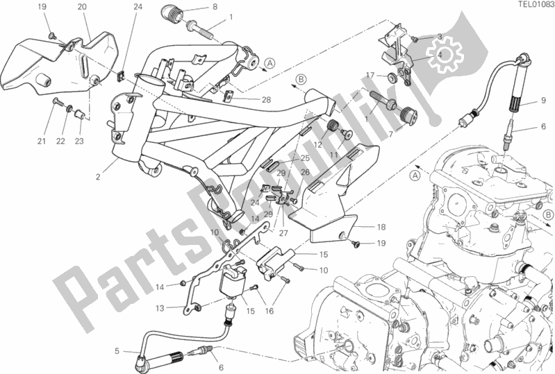 All parts for the Frame of the Ducati Supersport Thailand 950 2020